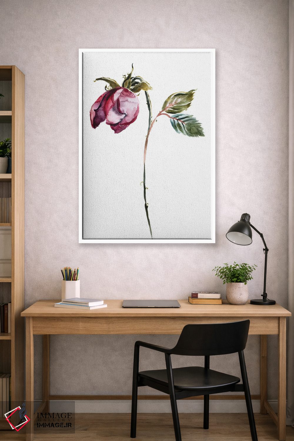 تابلو مینیمال مطالعه رز شماره ۵۰ اثر الیزابت بکر - D1W