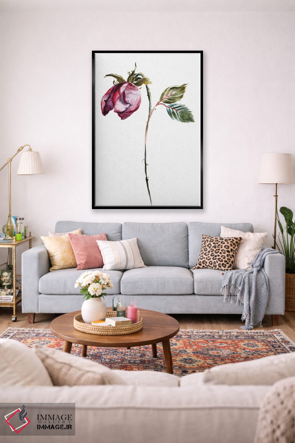 تابلو مینیمال مطالعه رز شماره ۵۰ اثر الیزابت بکر - D2B