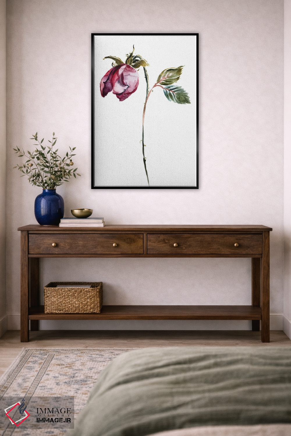 تابلو مینیمال مطالعه رز شماره ۵۰ اثر الیزابت بکر - D4B