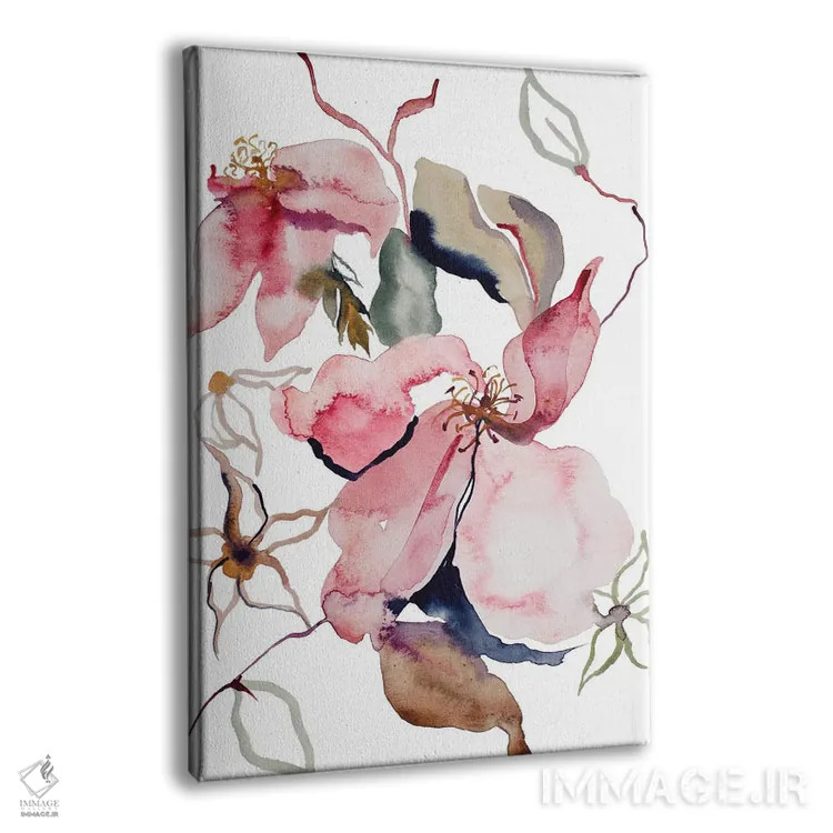 تابلو مینیمال مطالعه رز شماره ۵۴ اثر الیزابت بکر - نمای پرسپکتیو محصول