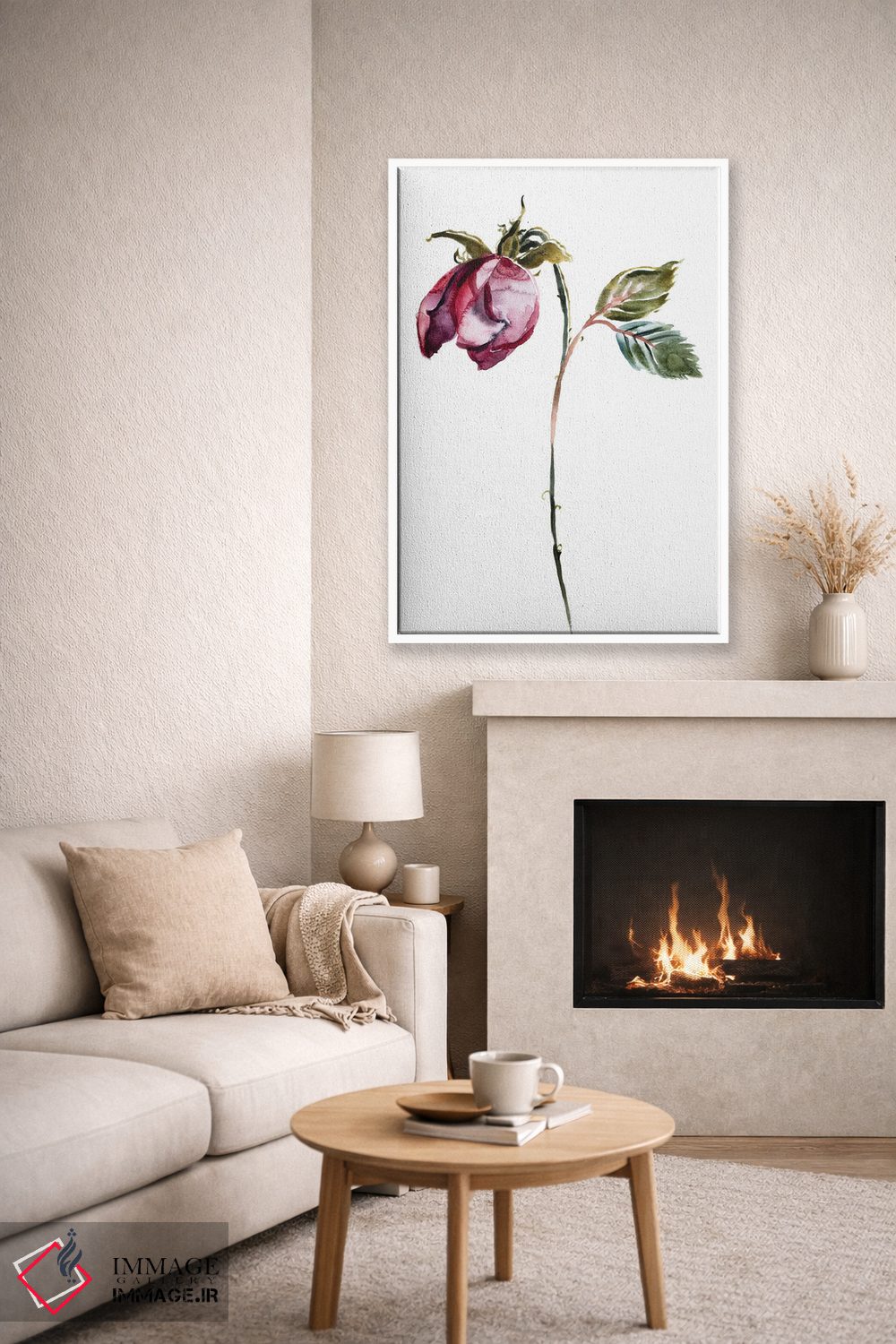 تابلو مینیمال مطالعه رز شماره ۵۰ اثر الیزابت بکر - D6W