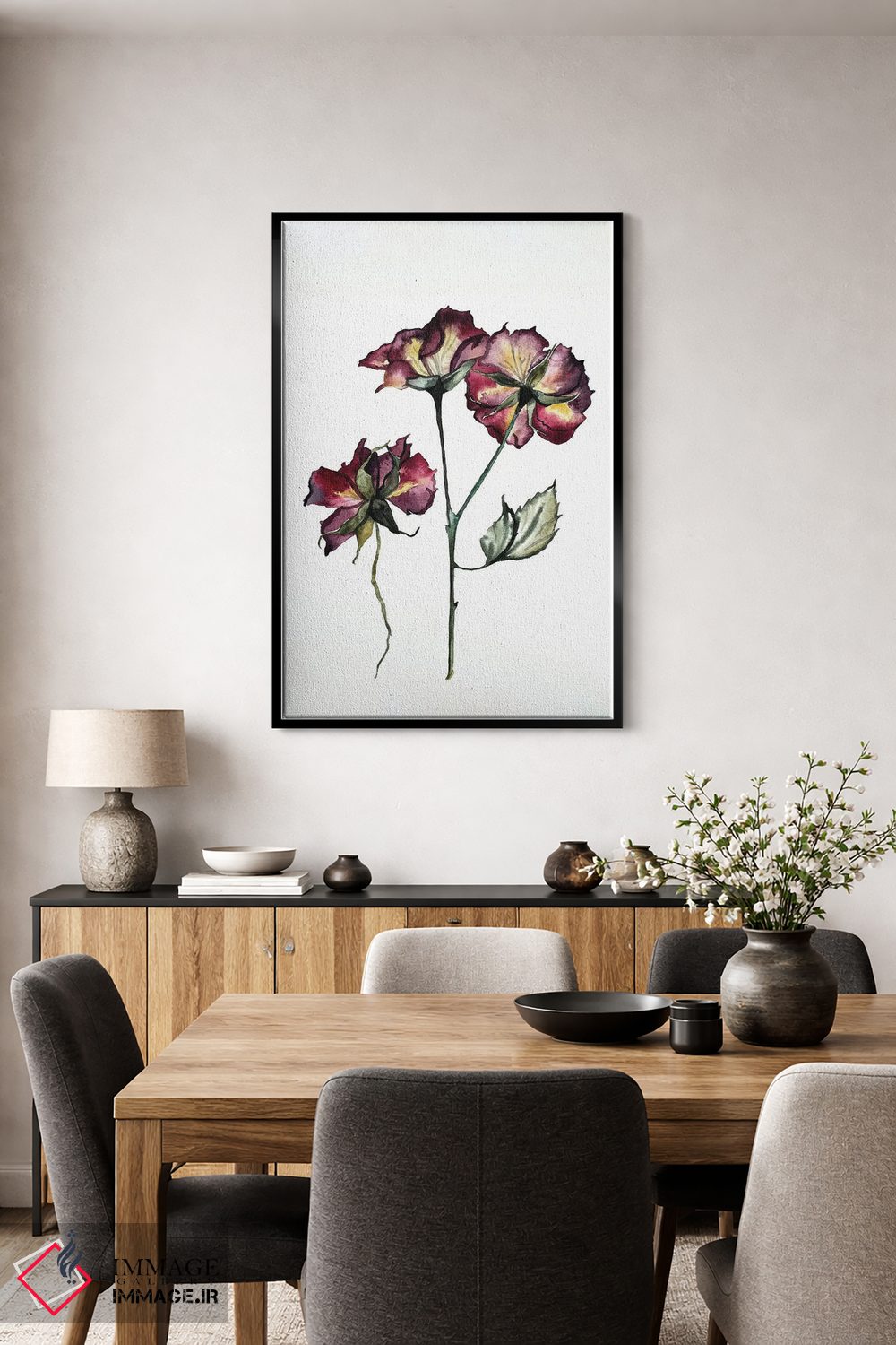 تابلو مینیمال رز شماره ۲ اثر الیزابت بکر - D4B