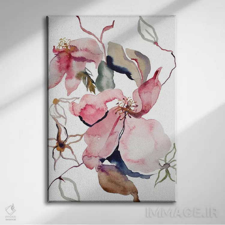 تابلو مینیمال مطالعه رز شماره ۵۴ اثر الیزابت بکر - نمای روبهرو روی دیوار