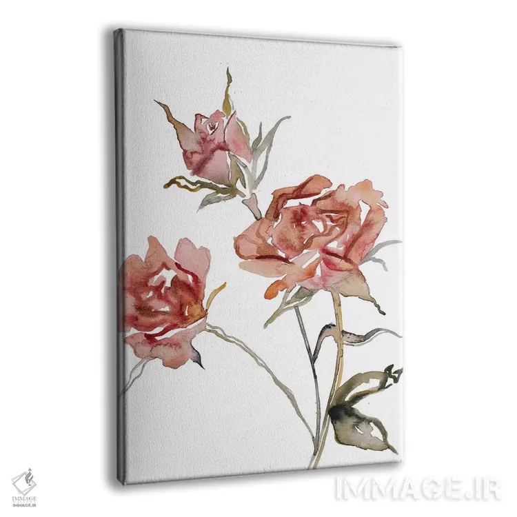 تابلو مینیمال مطالعه گل رز شماره ۵۷ اثر الیزابت بکر - نمای پرسپکتیو محصول