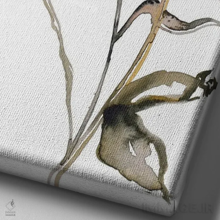 تابلو مینیمال مطالعه گل رز شماره ۵۷ اثر الیزابت بکر - نمای نزدیک بافت بوم