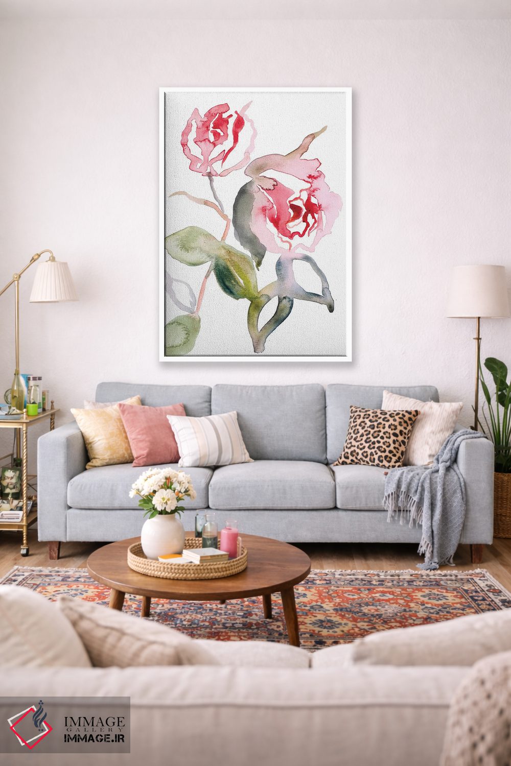 تابلو مینیمال مطالعه رز شماره ۵۶ اثر الیزابت بکر - D1W