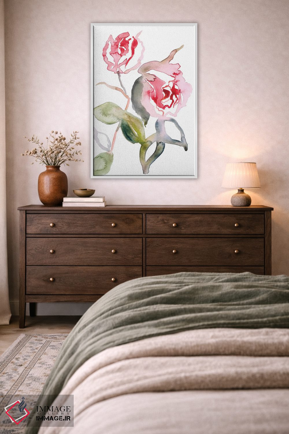 تابلو مینیمال مطالعه رز شماره ۵۶ اثر الیزابت بکر - D3W