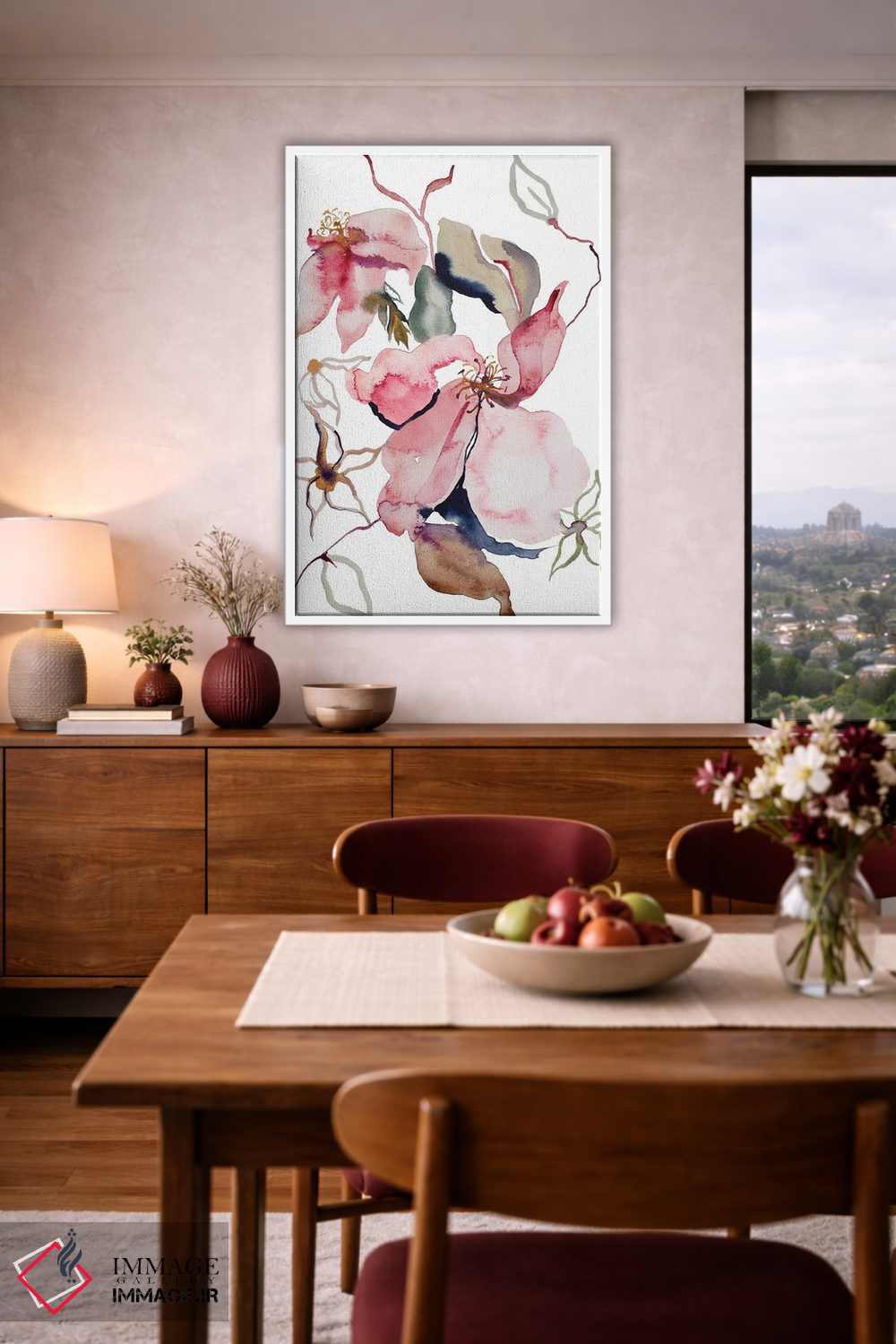 تابلو مینیمال مطالعه رز شماره ۵۴ اثر الیزابت بکر - D4W