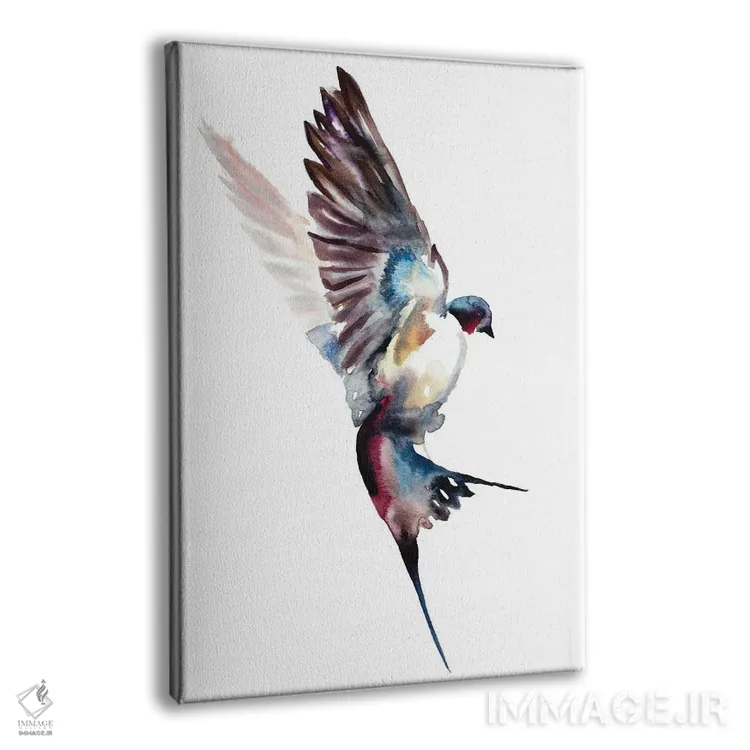 تابلو مینیمال پرستو شماره ۴۱ اثر الیزابت بکر - نمای پرسپکتیو محصول