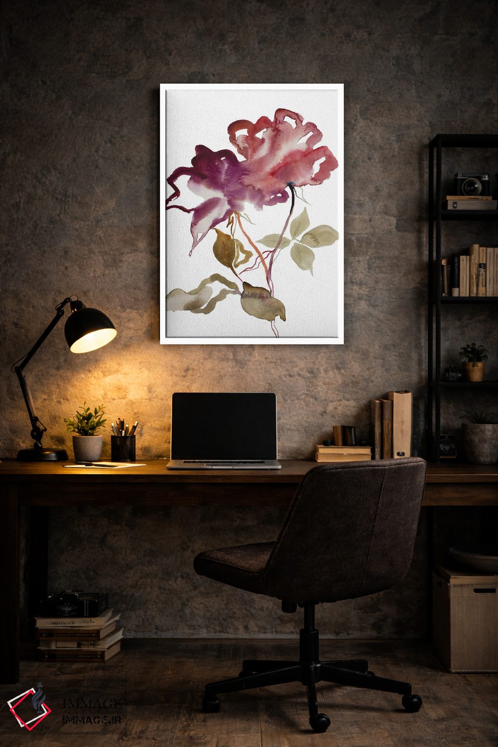 تابلو مینیمال مطالعه رز شماره ۵۲ اثر الیزابت بکر - D6W