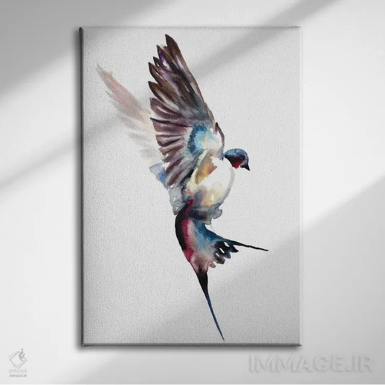 تابلو مینیمال پرستو شماره ۴۱ اثر الیزابت بکر - نمای روبهرو روی دیوار