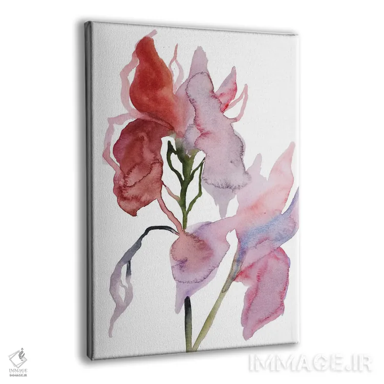 تابلو مینیمال دو گل زنبق شماره ۳ اثر الیزابت بکر - نمای پرسپکتیو محصول