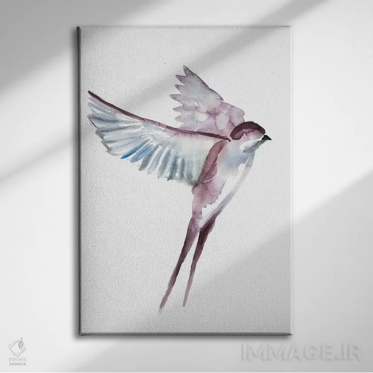 تابلو مینیمال پرستو شماره ۴۲ اثر الیزابت بکر - نمای روبهرو روی دیوار