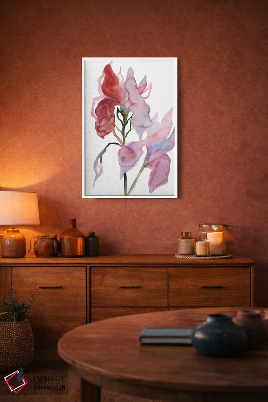 تابلو مینیمال دو گل زنبق شماره ۳ اثر الیزابت بکر - D3W