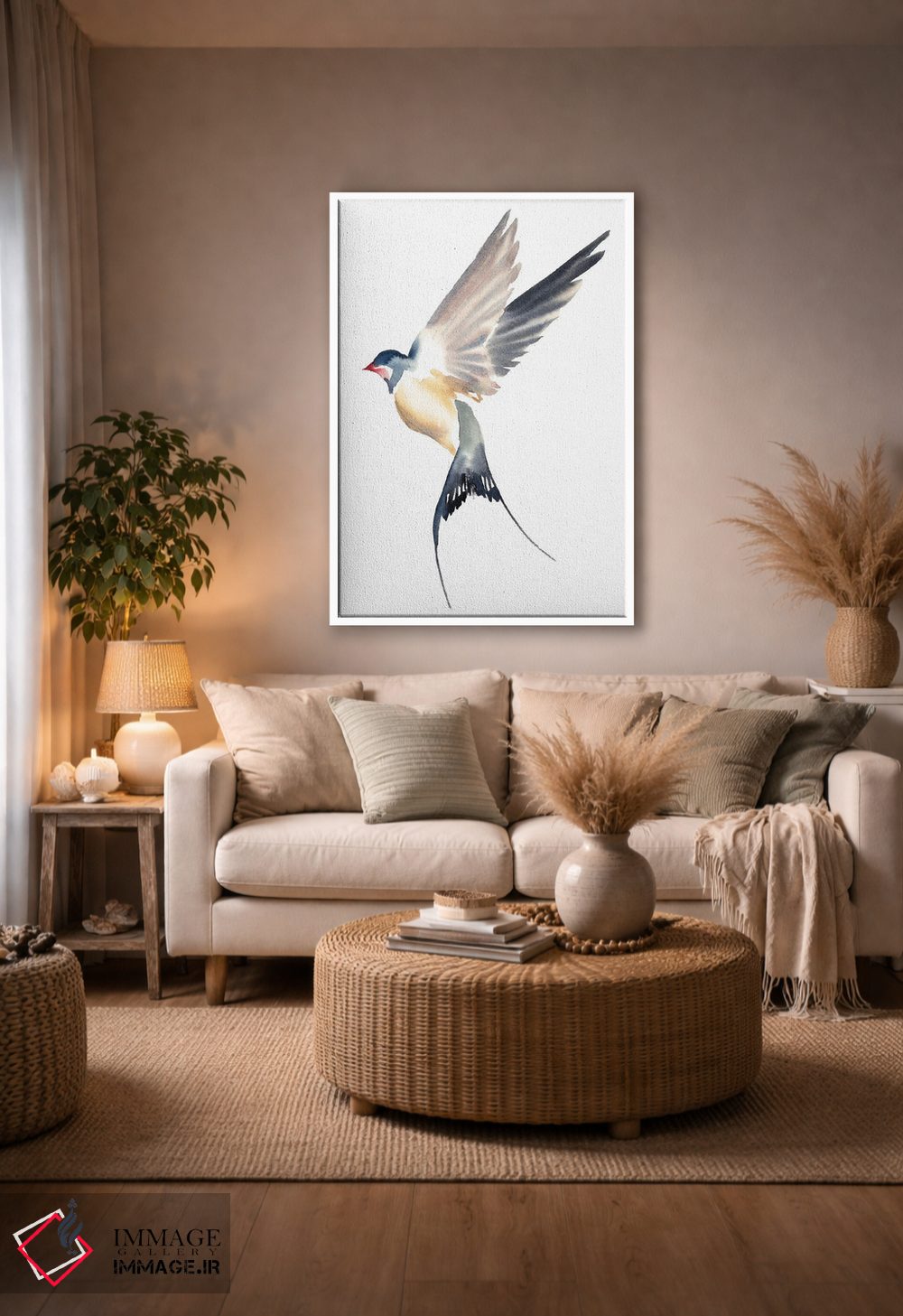 تابلو مینیمال پرستو شماره ۵۲ اثر الیزابت بکر - D3W