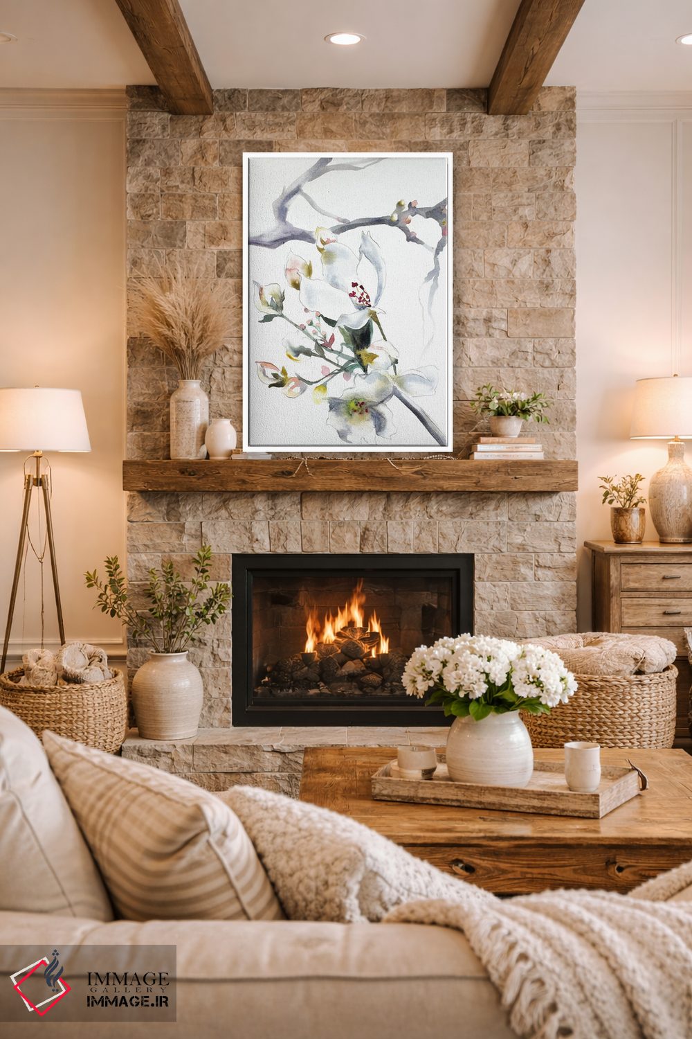 تابلو مدرن شکوفه گیلاس شماره ۹ اثر الیزابت بکر - D1W