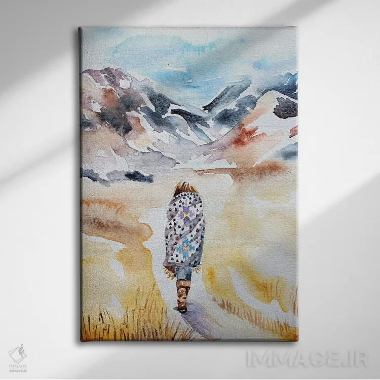 تابلو مدرن سرگردان اثر الیزابت بکر - نمای روبهرو روی دیوار