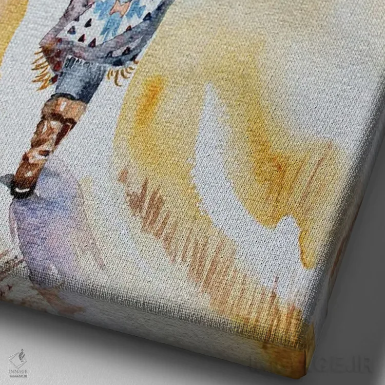 تابلو مدرن سرگردان اثر الیزابت بکر - نمای نزدیک بافت بوم