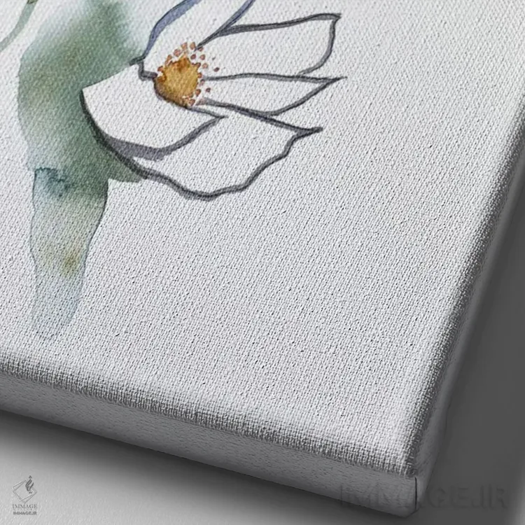 تابلو مینیمال شکوفه گیلاس شماره ۱۳ اثر الیزابت بکر - نمای نزدیک بافت بوم