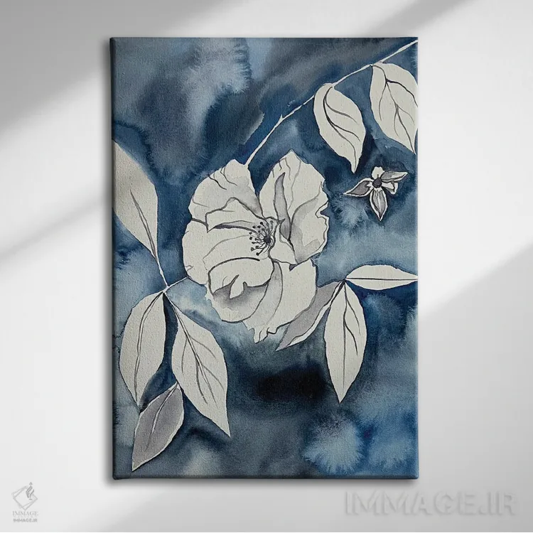 تابلو مینیمال رز وحشی شماره ۱۵ اثر الیزابت بکر - نمای روبهرو روی دیوار