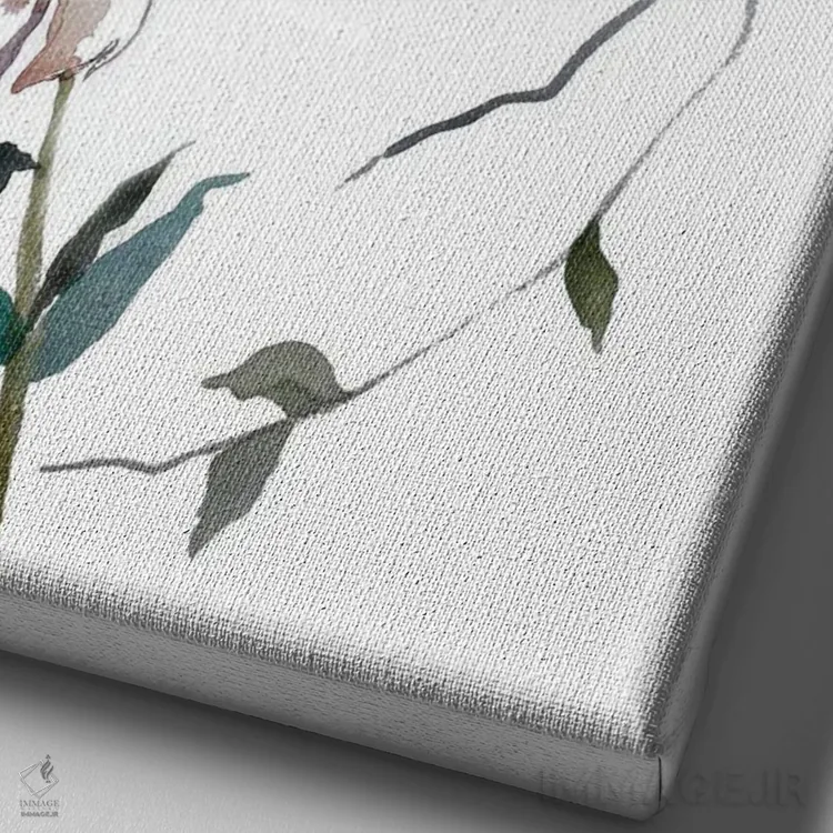 تابلو مینیمال شکوفه گیلاس شماره ۳۲ اثر الیزابت بکر - نمای نزدیک بافت بوم