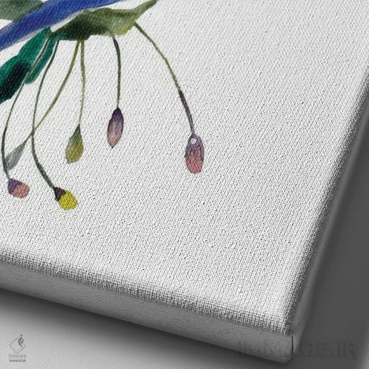 تابلو مینیمال شکوفه گیلاس شماره ۳۴ اثر الیزابت بکر - نمای نزدیک بافت بوم