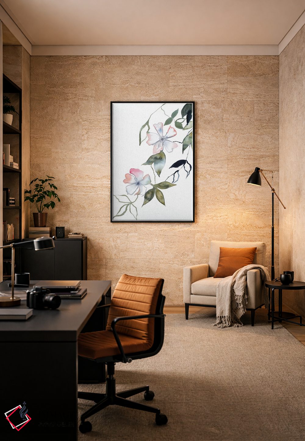 تابلو مینیمال شکوفه گیلاس شماره ۱۴ اثر الیزابت بکر - D6B