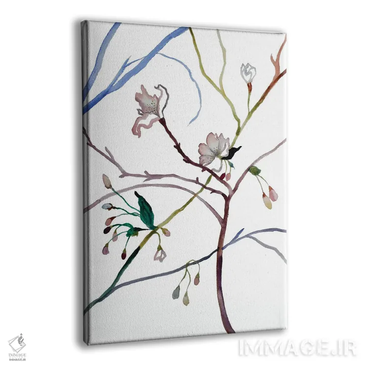 تابلو مینیمال شکوفه گیلاس شماره ۳۵ اثر الیزابت بکر - نمای پرسپکتیو محصول