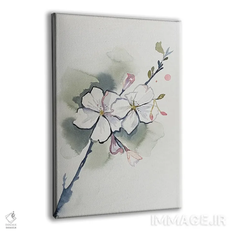 تابلو مینیمال شکوفه گیلاس شماره ۳۷ اثر الیزابت بکر - نمای پرسپکتیو محصول