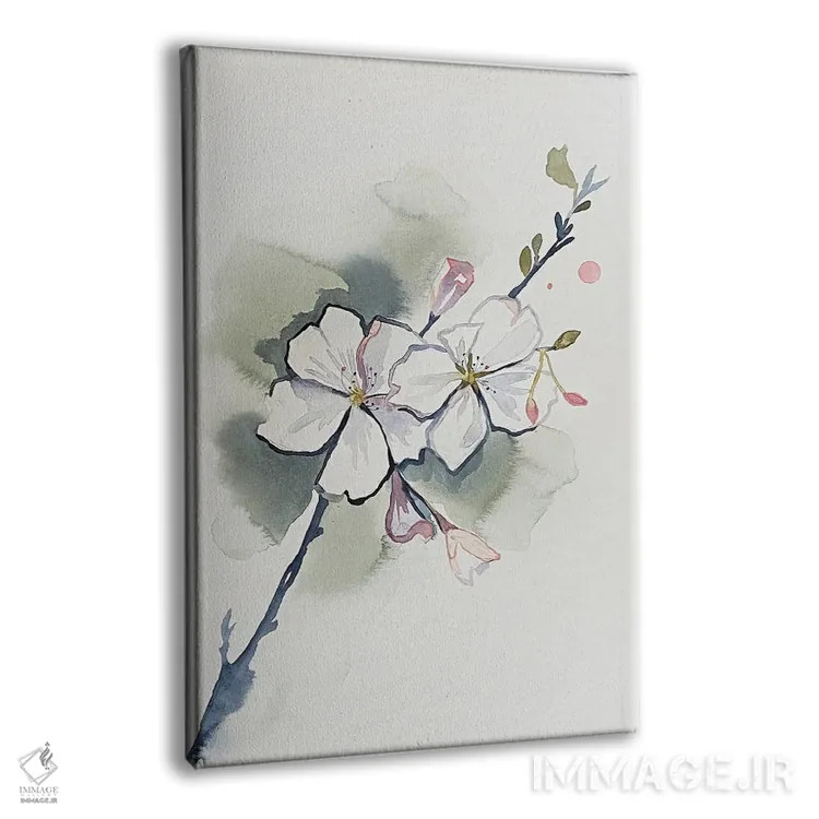 تابلو مینیمال شکوفه گیلاس شماره ۳۷ اثر الیزابت بکر - نمای پرسپکتیو محصول