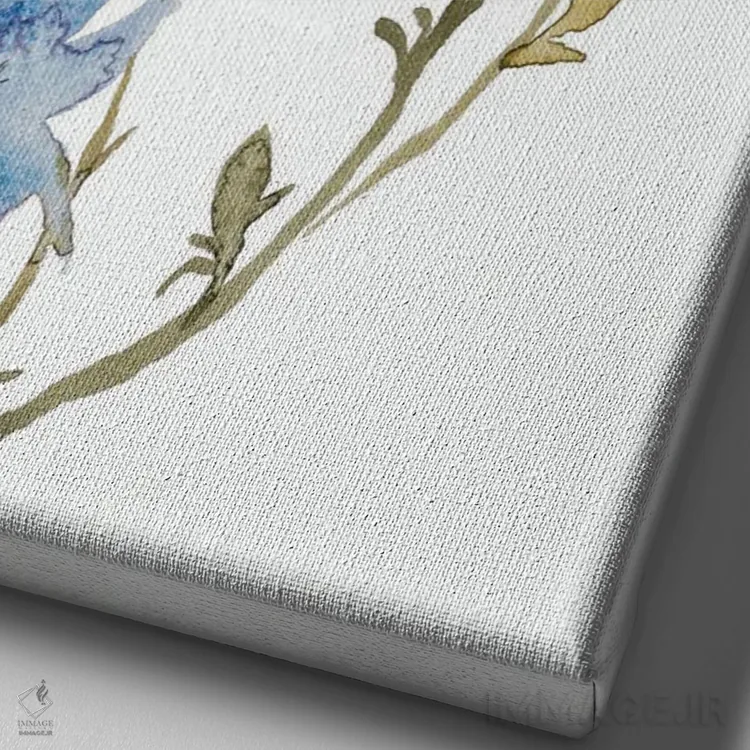 تابلو مینیمال کاسنی شماره ۲ اثر الیزابت بکر - نمای نزدیک بافت بوم