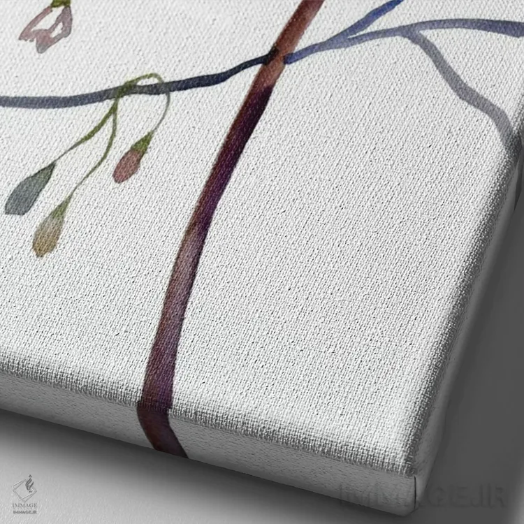 تابلو مینیمال شکوفه گیلاس شماره ۳۵ اثر الیزابت بکر - نمای نزدیک بافت بوم