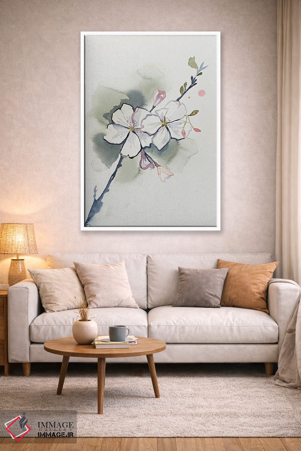 تابلو مینیمال شکوفه گیلاس شماره ۳۷ اثر الیزابت بکر - D1W