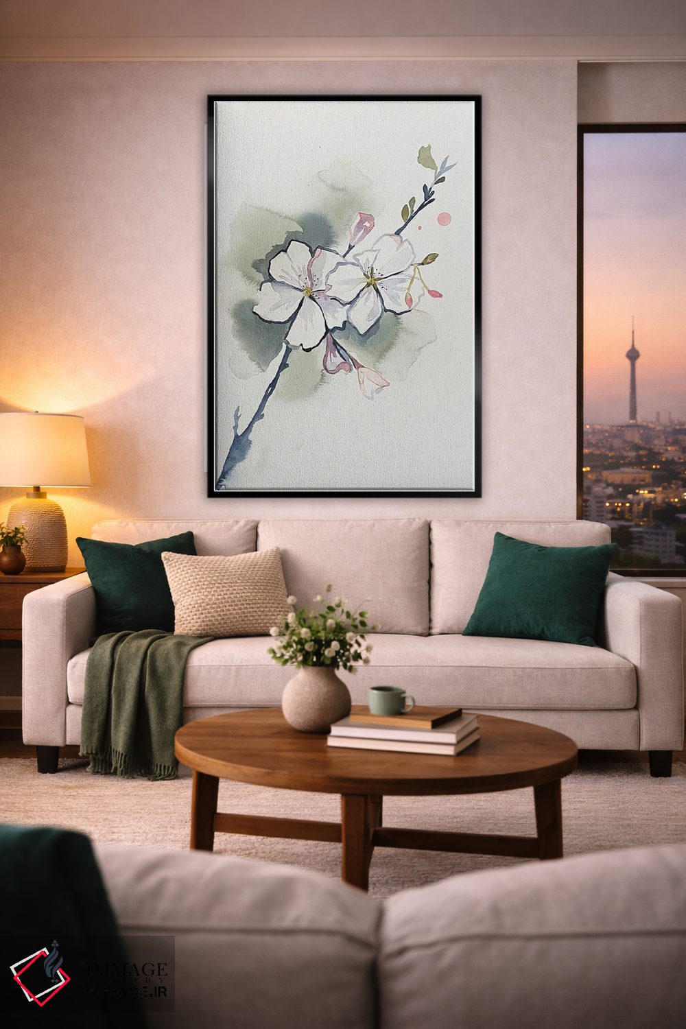 تابلو مینیمال شکوفه گیلاس شماره ۳۷ اثر الیزابت بکر - D2B