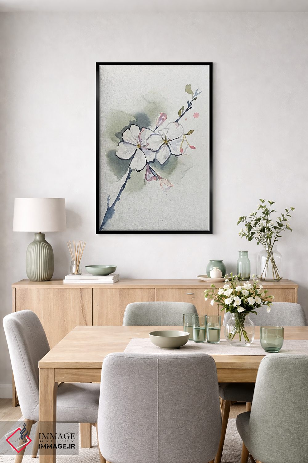 تابلو مینیمال شکوفه گیلاس شماره ۳۷ اثر الیزابت بکر - D6B
