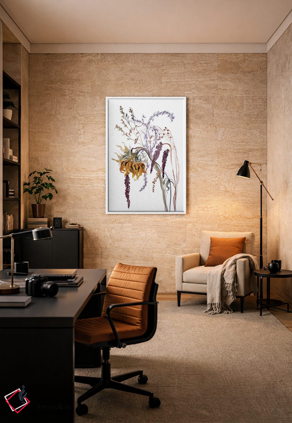 تابلو مینیمال دسته گل پاییزی شماره ۵ اثر الیزابت بکر - D4W