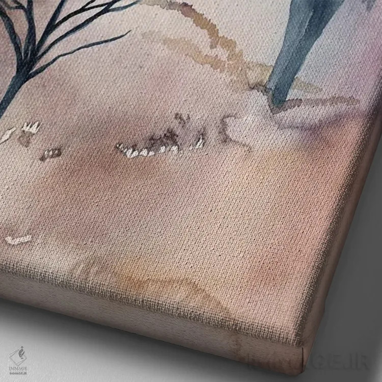 تابلو مینیمال دسامبر شماره ۲ اثر الیزابت بکر - نمای نزدیک بافت بوم