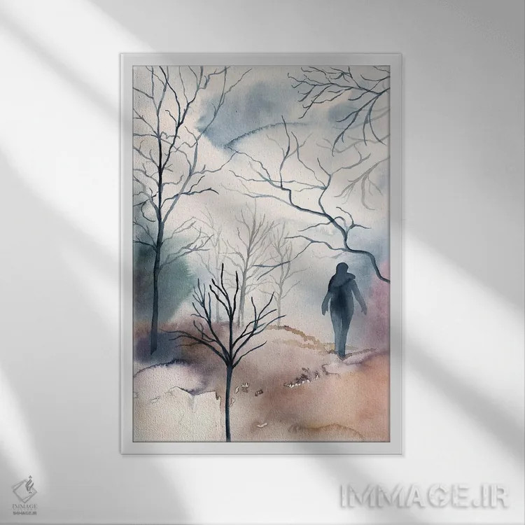 تابلو مینیمال دسامبر شماره ۲ اثر الیزابت بکر - نمای قابدار سفید