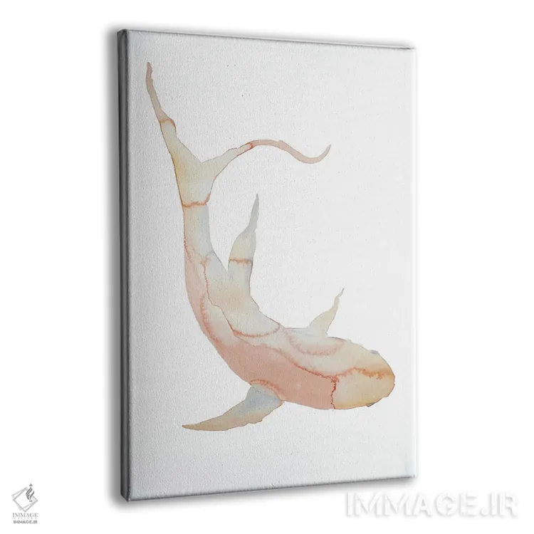 تابلو مینیمال ماهی شماره ۲ اثر الیزابت بکر - نمای پرسپکتیو محصول