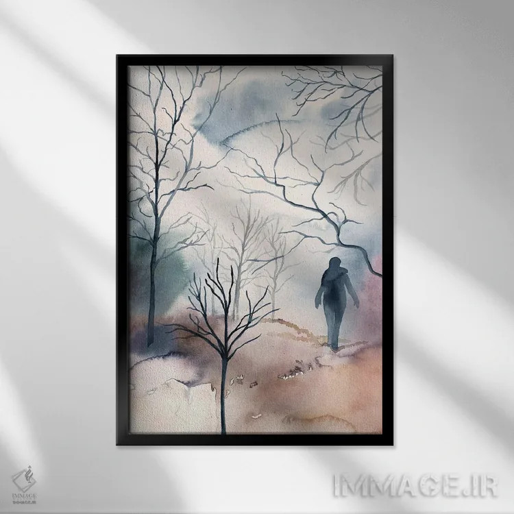 تابلو مینیمال دسامبر شماره ۲ اثر الیزابت بکر - نمای قابدار مشکی