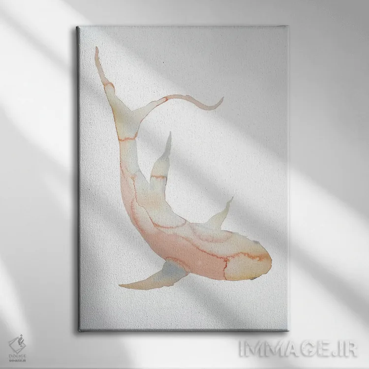 تابلو مینیمال ماهی شماره ۲ اثر الیزابت بکر - نمای روبهرو روی دیوار