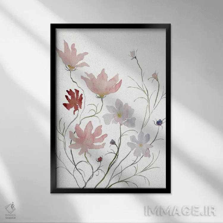 تابلو مینیمال کاسموس شماره ۳ اثر الیزابت بکر - نمای قابدار مشکی