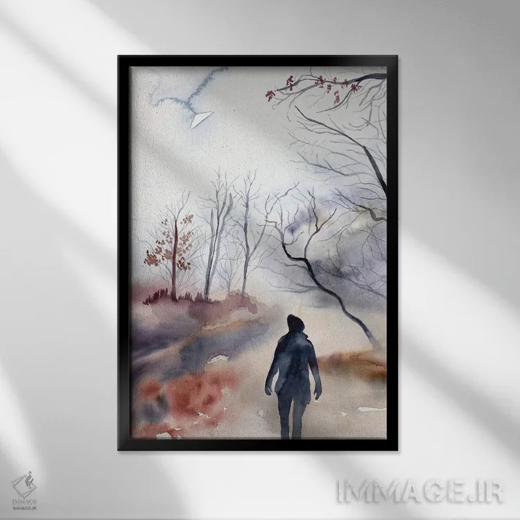 تابلو مینیمال دسامبر اثر الیزابت بکر - نمای قابدار مشکی