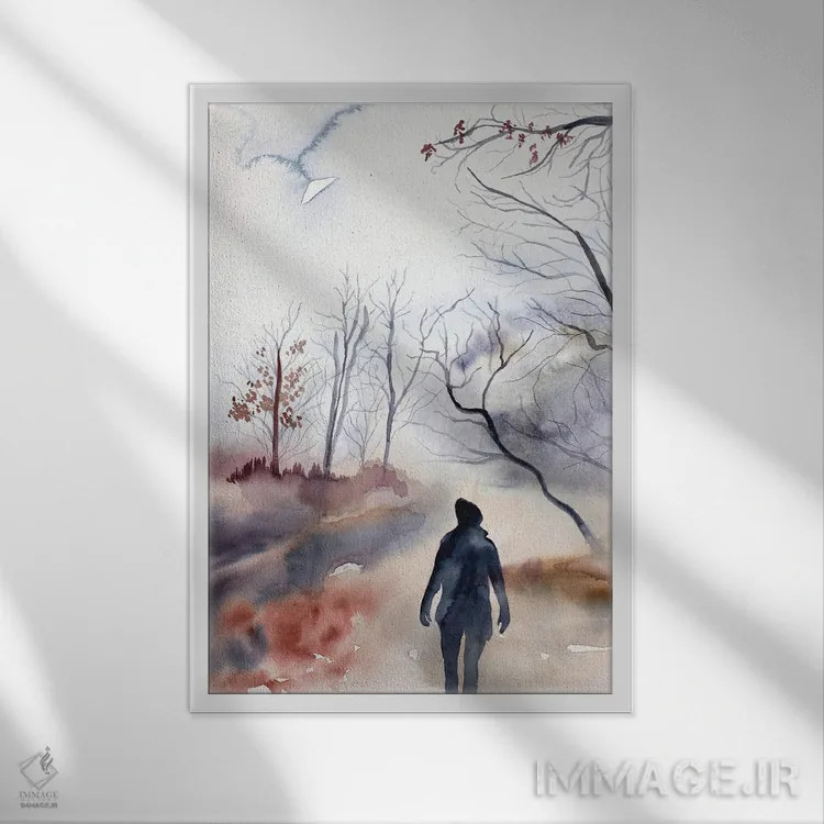 تابلو مینیمال دسامبر اثر الیزابت بکر - نمای قابدار سفید