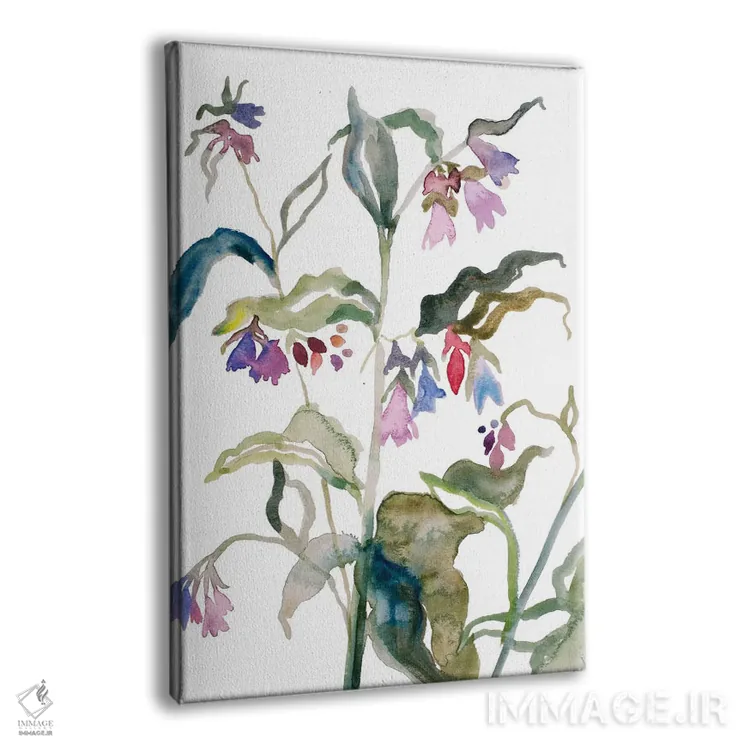 تابلو مینیمال گل دار شماره ۹ اثر الیزابت بکر - نمای پرسپکتیو محصول