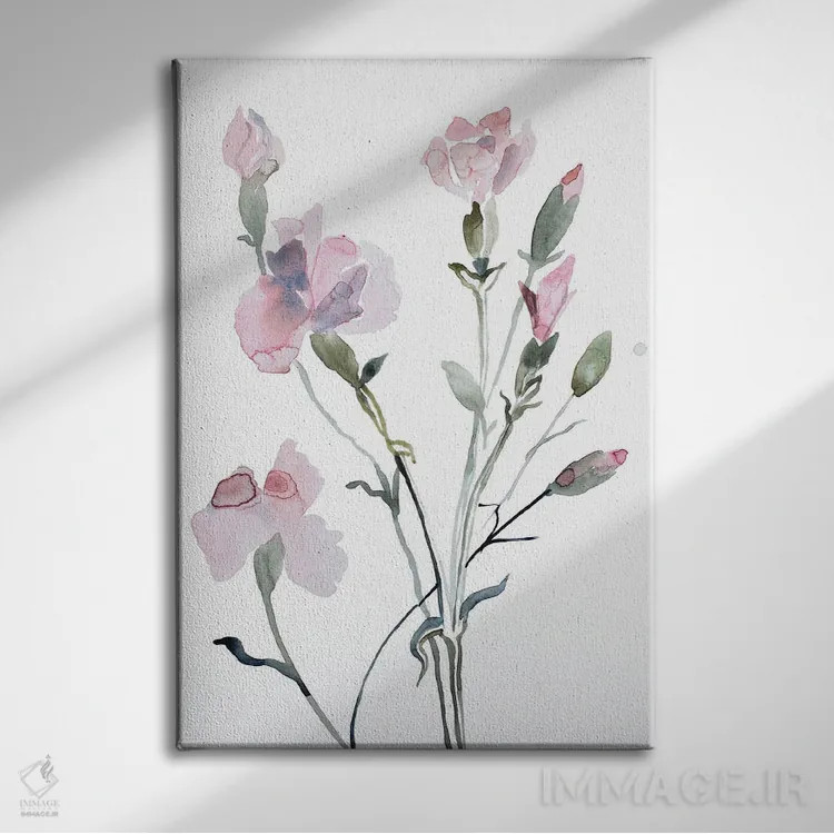 تابلو مینیمال گل دار شماره ۸ اثر الیزابت بکر - نمای روبهرو روی دیوار