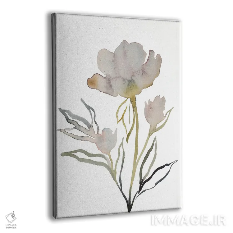 تابلو مینیمال گل دار شماره ۱۳ اثر الیزابت بکر - نمای پرسپکتیو محصول