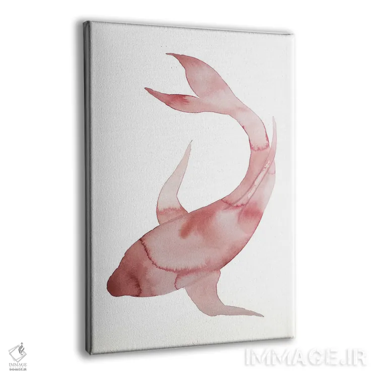 تابلو مینیمال ماهی شماره ۳ اثر الیزابت بکر - نمای پرسپکتیو محصول