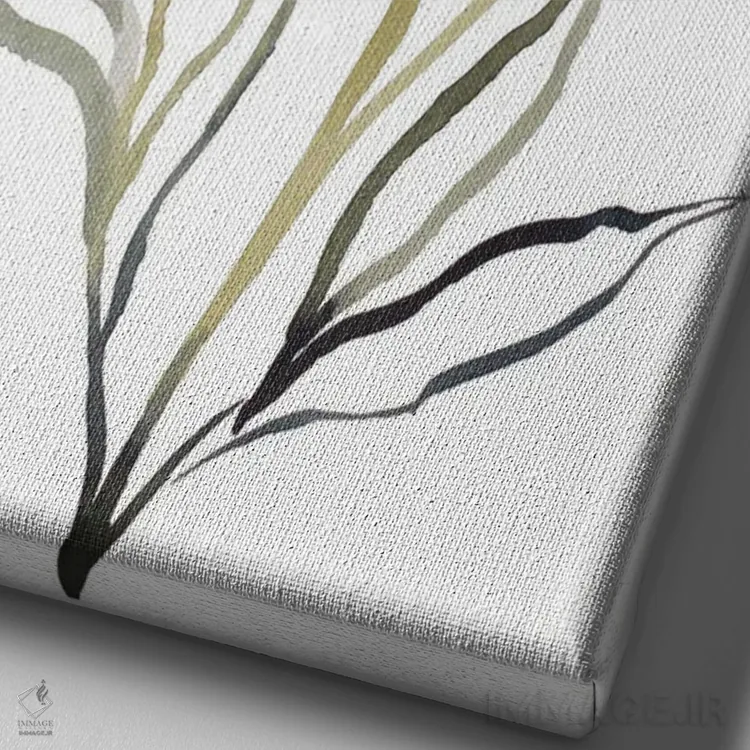 تابلو مینیمال گل دار شماره ۱۳ اثر الیزابت بکر - نمای نزدیک بافت بوم