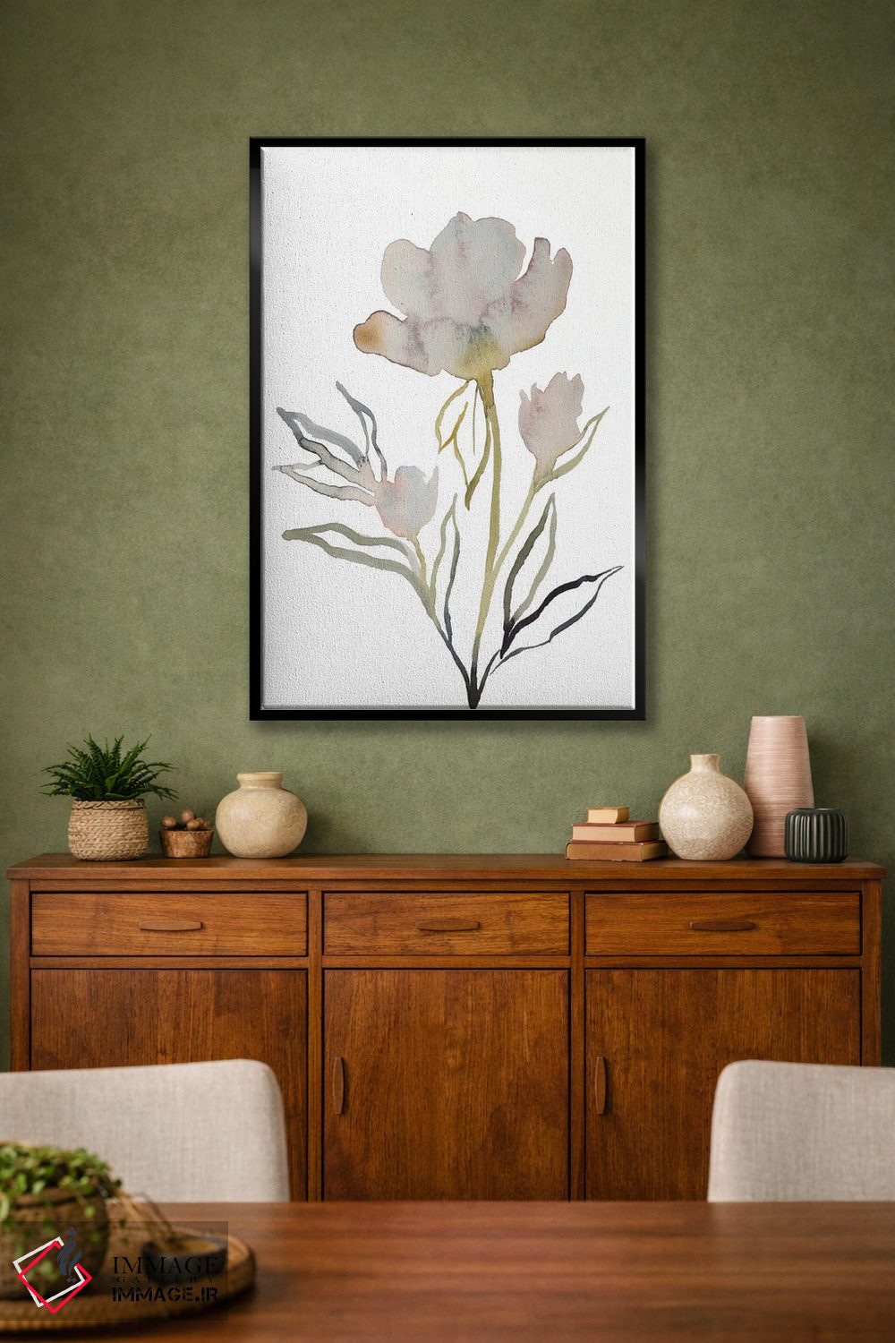 تابلو مینیمال گل دار شماره ۱۳ اثر الیزابت بکر - D2B